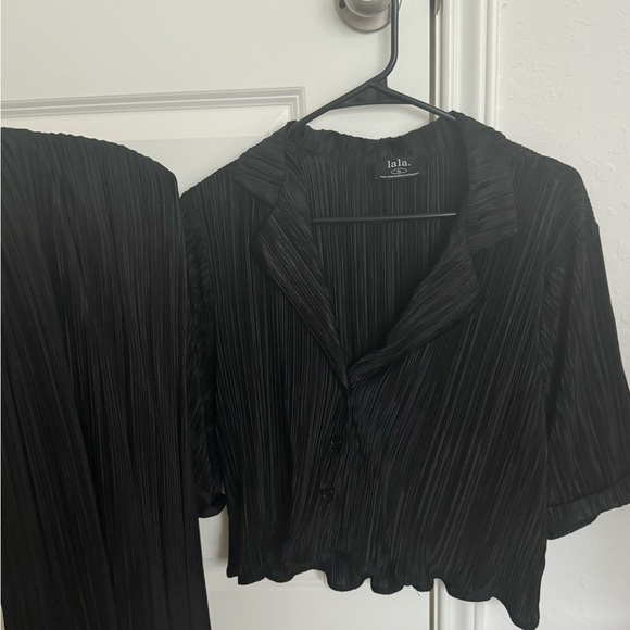 Dressed in LALA Other - New without tag! Black Plisse Skirt Set